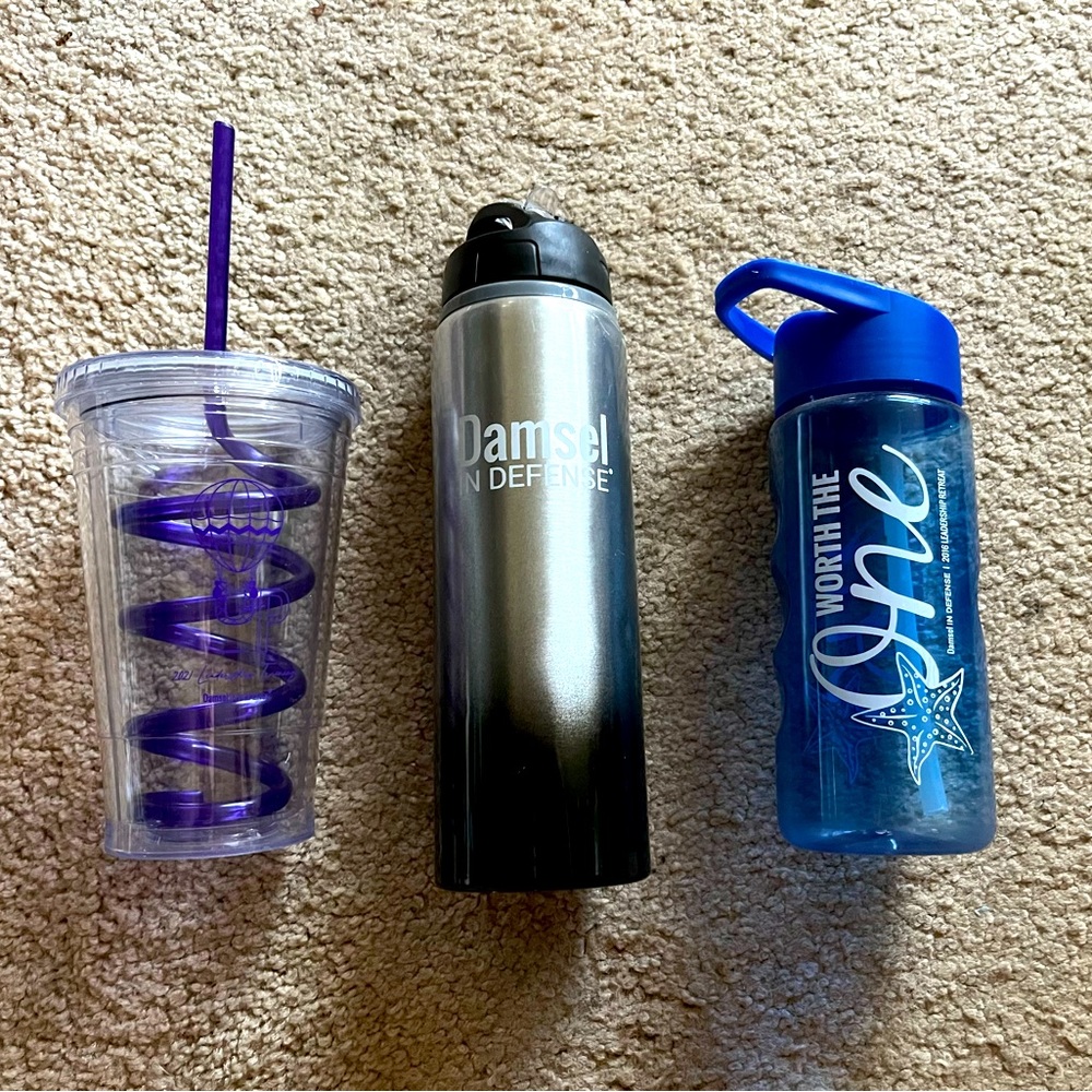 Damsel In Defense Water Bottles and Tumbler - Exclusive